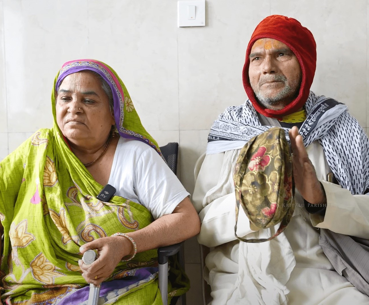 Elderly couple receiving support