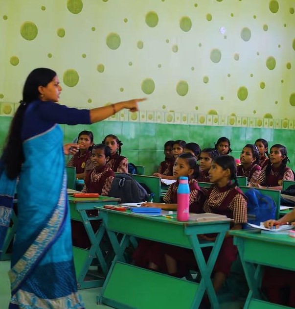 Students learning in a classroom