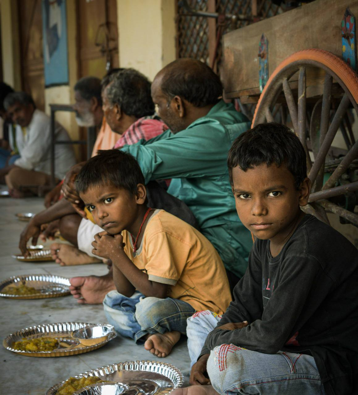Children enjoying a wholesome meal